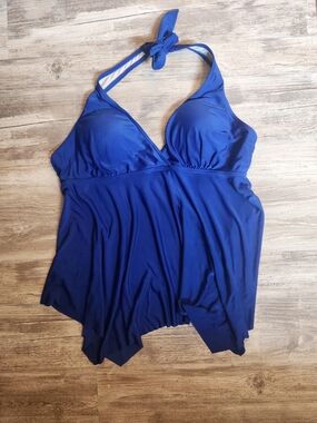 Royal Blue Halter Swim Top